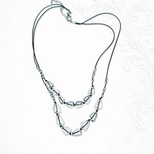 6103gc. Pewtertone Multistrand Necklace